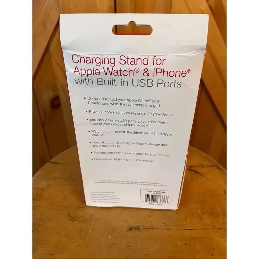 BRAND NEW Element Dual Charging Stand for Apple Watch & Smartphone Black (7580)